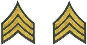 Army Sergeant SGT E5 Embroidered Patch Set - Iron-On for Paintball & Apparel | Mr. Patches - Mr Patches