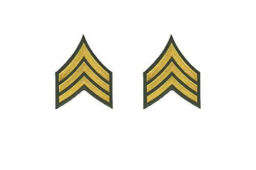 Army Sergeant SGT E5 Embroidered Patch Set - Iron-On for Paintball & Apparel | Mr. Patches - Mr Patches