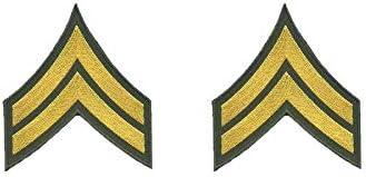 Army Corporal CPL E4 Embroidered Patch Set - Iron-On for Paintball & Apparel | Mr. Patches - Mr Patches