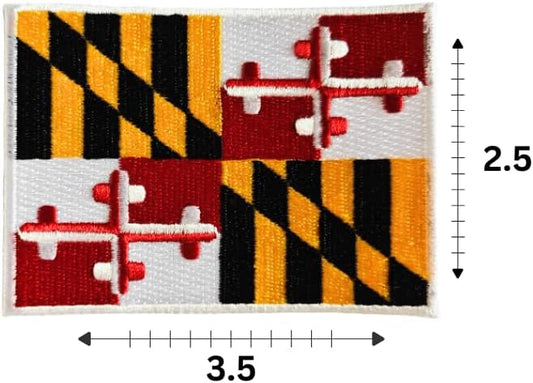 Maryland State Flag Iron-On Patch embroidered patch by Mr Patches