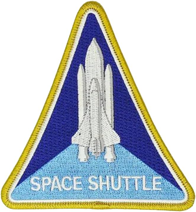 NASA Space Shuttle Patch Set – Space Shuttle, USA Flag, and Blue NASA Logo – Embroidered Iron-On/Sew-On Patches for Jackets, Backpacks, and Hats