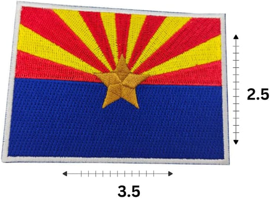 Arizona State Flag Iron-On Embroidered Patch – Iron-On/Sew-On Patch for Jackets, Backpacks, Hats, and Uniforms