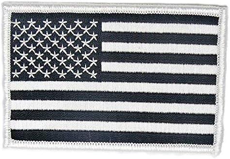 American White and Black Flag Embroidered Patch - Iron-On for Apparel & Accessories | Mr. Patches - Mr Patches