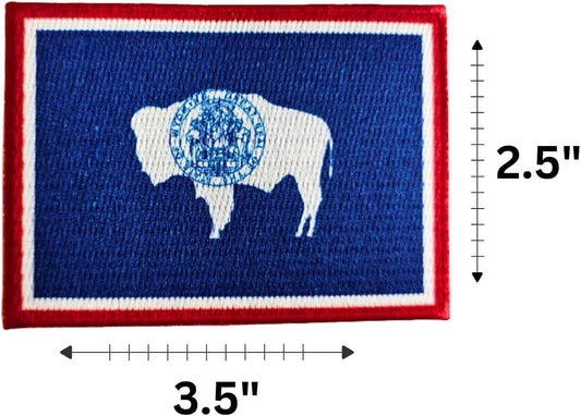 Wyoming State Flag Iron-On Patch embroidered patch by Mr Patches
