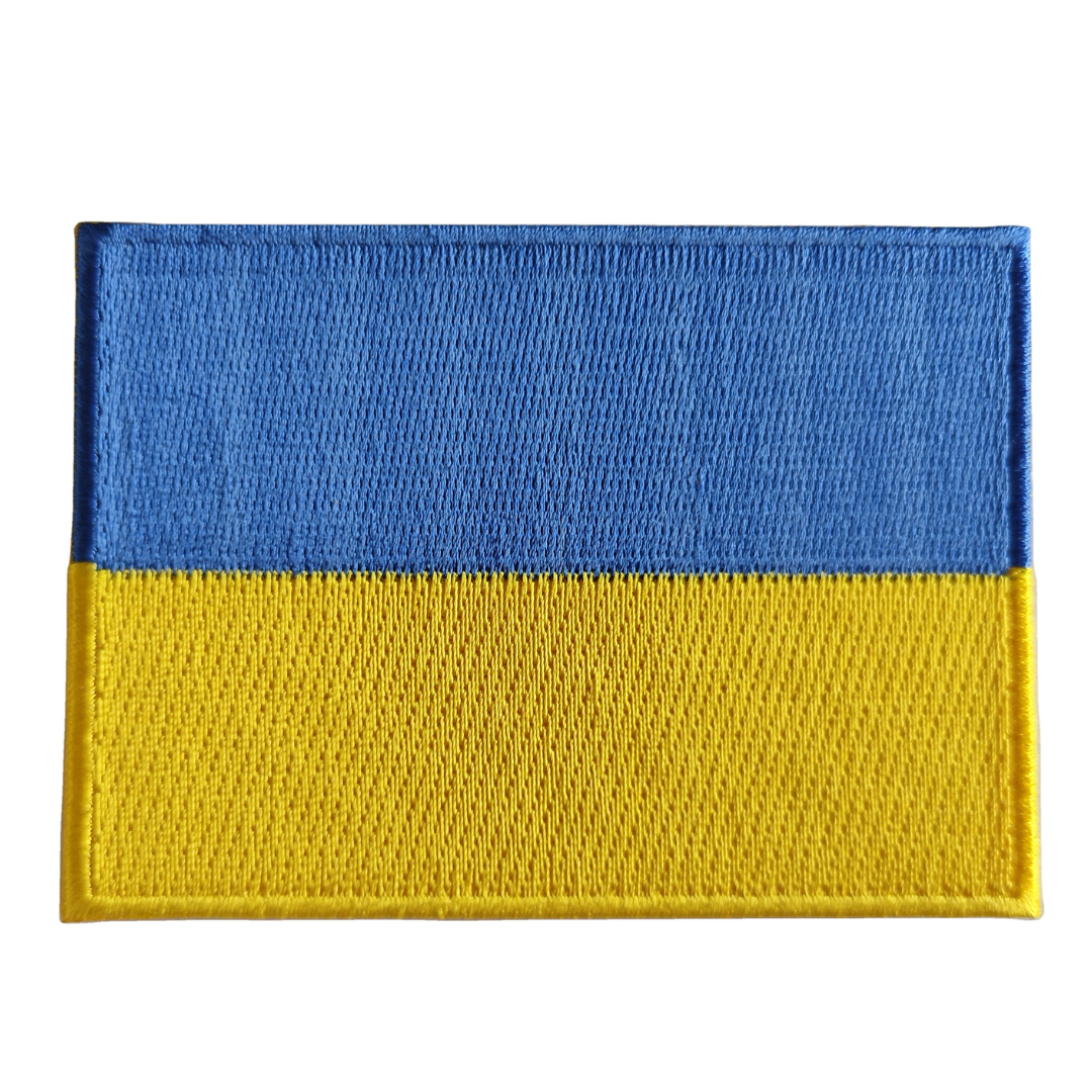 Ukraine flag embroidered iron-on patch set
