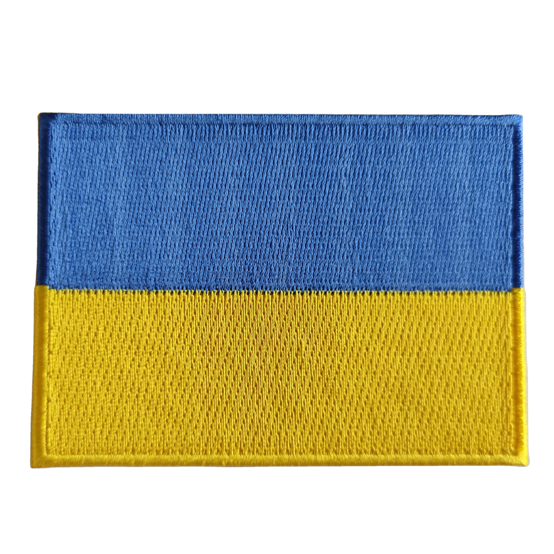 Showcase Your Pride: Mr. Patches Ukraine Flag Iron-On Embroidered Patch Set