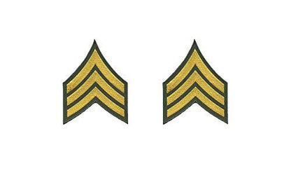 Army Sergeant SGT E5 Embroidered Patch Set - Iron-On for Paintball & Apparel | Mr. Patches - Mr Patches