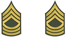 Master Sergeant MSG E8 Iron-On Embroidered Patch Set - Perfect for Apparel & Accessories | Mr. Patches - Mr Patches