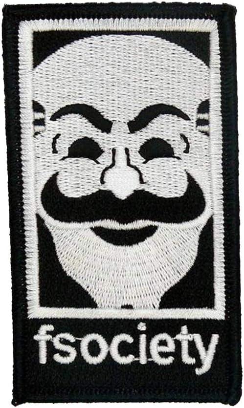 Mr. Robot Fsociety Embroidered Patch Set (White) - Iron-On for Costumes & Apparel | Mr. Patches