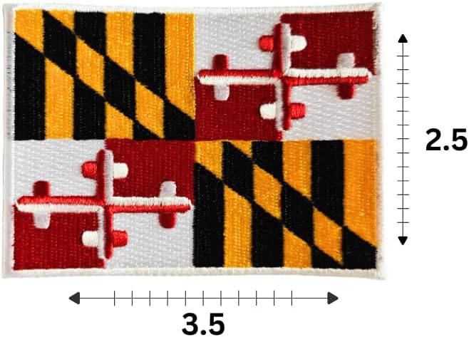 Maryland State Flag Embroidered Patch – Iconic Iron-On/Sew-On Design for Jackets, Backpacks, Hats, and Uniforms