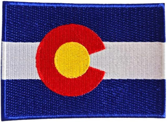 Colorado State Flag Iron-On Embroidered Patch – Iron-On/Sew-On Patch for Jackets, Backpacks, Hats, and Uniforms