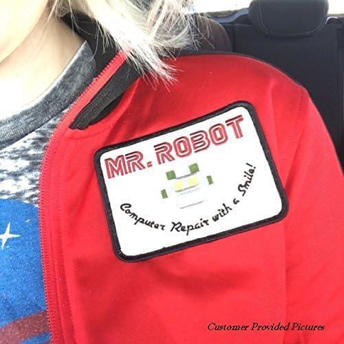 Mr. Robot Beige Embroidered Patch - Fsociety TV Show Iron-On Badge | Mr. Patches - Mr Patches