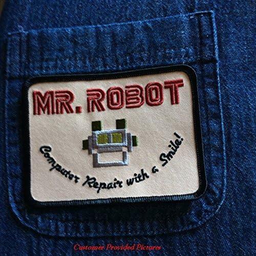 Mr. Robot Beige Embroidered Patch - Fsociety TV Show Iron-On Badge | Mr. Patches - Mr Patches