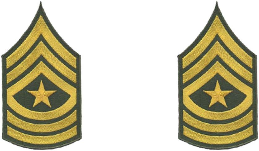 Sergeant Major (SGM-E9) Patch - Set of 2 - Iron on and Sew on Patch - Can Be Ironed onto Anything You Can Iron: Paintball Suit, Bag, Shirts, Jeans, Hats, Blouses, Pants, Skirts, etc - Mr Patches