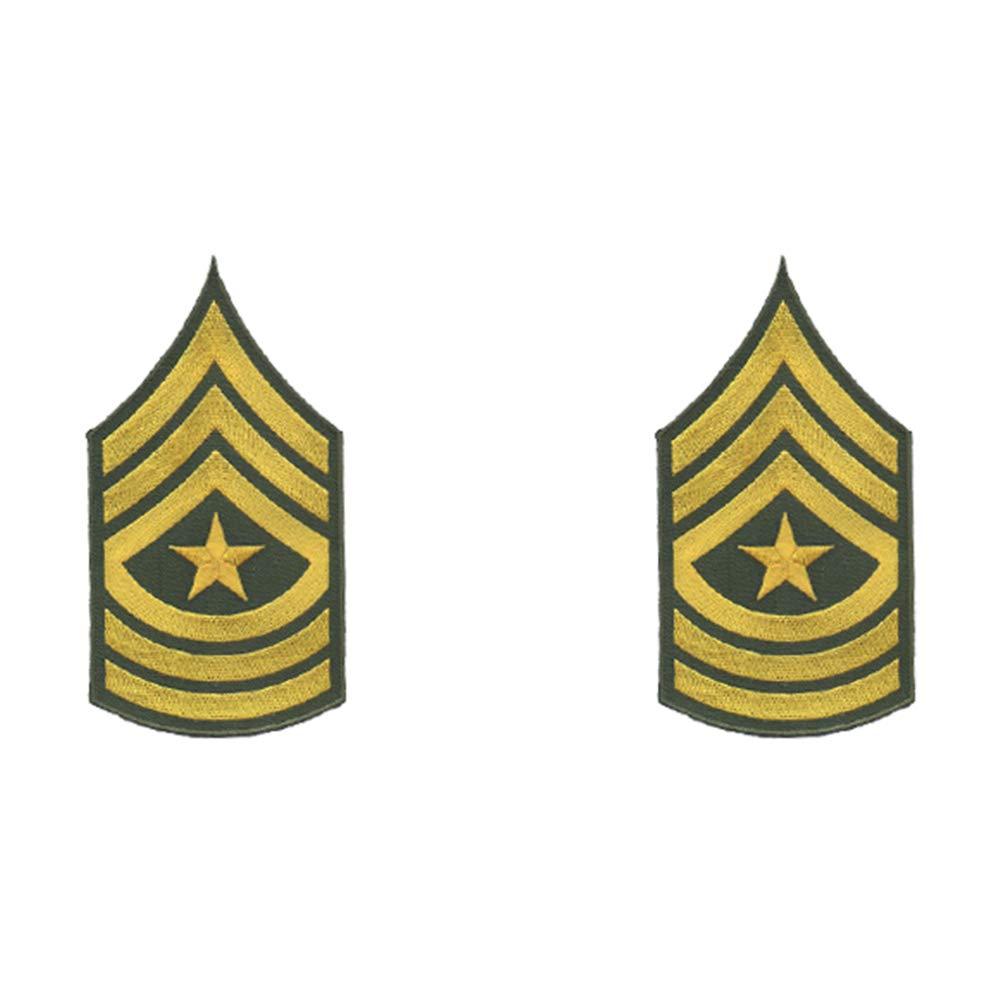 Sergeant Major (SGM-E9) Patch - Set of 2 - Iron on and Sew on Patch - Can Be Ironed onto Anything You Can Iron: Paintball Suit, Bag, Shirts, Jeans, Hats, Blouses, Pants, Skirts, etc - Mr Patches