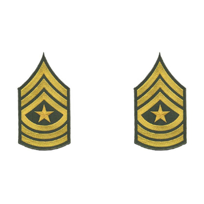 Sergeant Major (SGM-E9) Patch - Set of 2 - Iron on and Sew on Patch - Can Be Ironed onto Anything You Can Iron: Paintball Suit, Bag, Shirts, Jeans, Hats, Blouses, Pants, Skirts, etc - Mr Patches