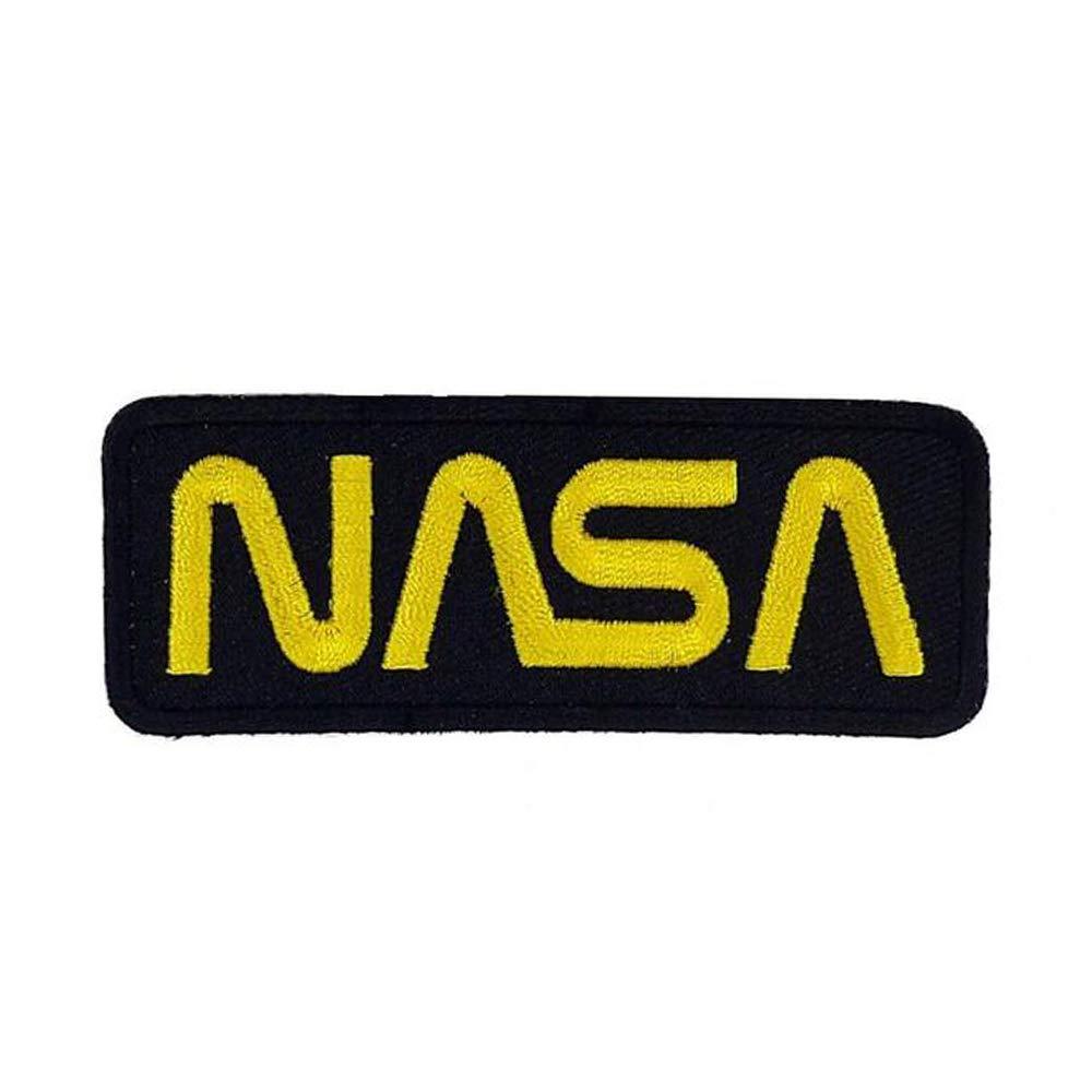 NASA Black & Gold Worn Embroidered Patch - Iron-On for Apparel & Accessories | Mr. Patches - Mr Patches