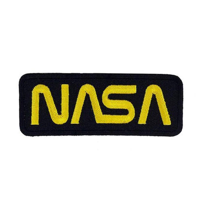 NASA Black & Gold Worn Embroidered Patch - Iron-On for Apparel & Accessories | Mr. Patches - Mr Patches