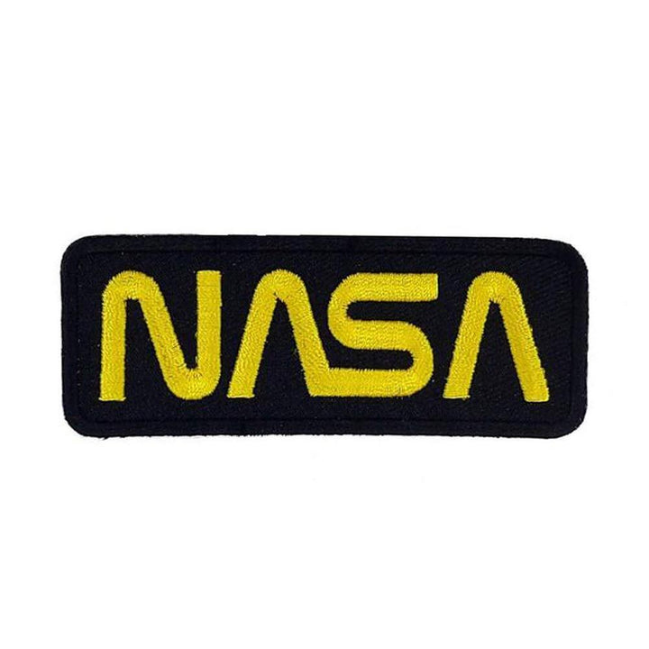 NASA Black & Gold Worn Embroidered Patch - Iron-On for Apparel & Accessories | Mr. Patches - Mr Patches