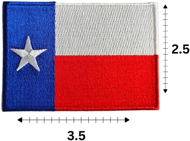 Texas State Flag Embroidered Patch – 3.5" x 2.5" Durable Iron-On/Sew-On Design for Jackets, Hats, Backpacks, and Uniforms