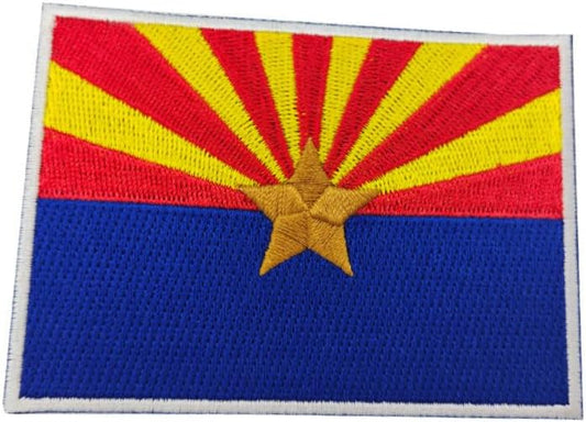 Arizona State Flag Iron-On Embroidered Patch – Iron-On/Sew-On Patch for Jackets, Backpacks, Hats, and Uniforms