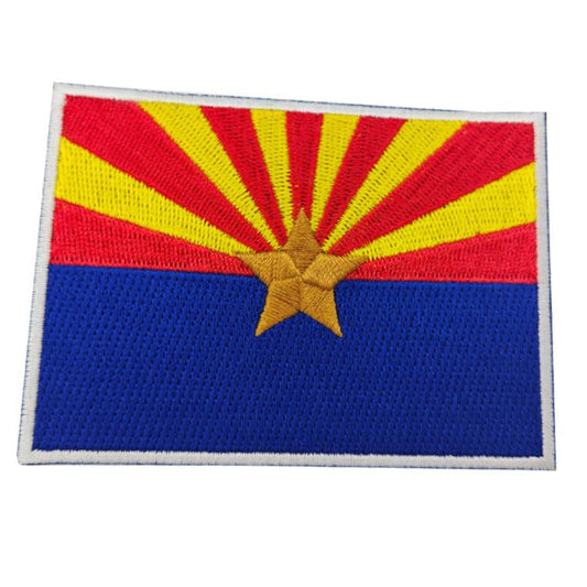 Arizona State Flag Iron-On Embroidered Patch – Iron-On/Sew-On Patch for Jackets, Backpacks, Hats, and Uniforms