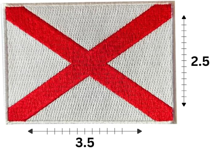 Alabama State Flag Embroidered Patch – 3.5” x 2.5” Iron-On/Sew-On Patch for Jackets, Hats, Backpacks, and Uniforms
