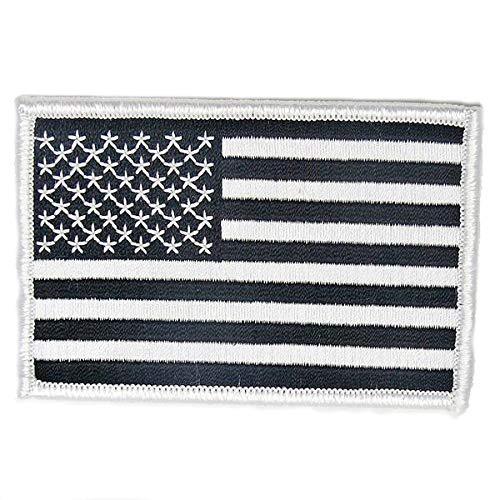 American White and Black Flag Embroidered Patch - Iron-On for Apparel & Accessories | Mr. Patches - Mr Patches