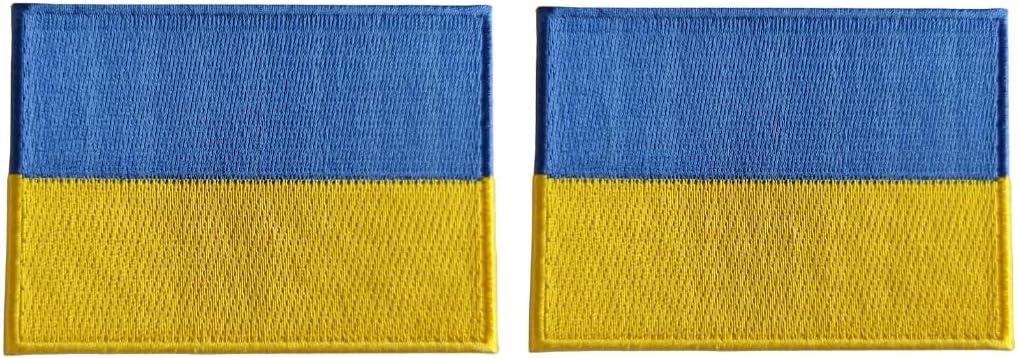 Mr Patches Ukraine Flag Iron-On Embroidered Patch Set (2-Pack) – Iron-On/Sew-On Patches for Jackets, Backpacks, Hats, and Uniforms