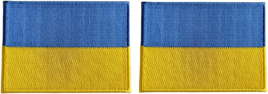 Mr Patches Ukraine Flag Iron-On Embroidered Patch Set (2-Pack) – Iron-On/Sew-On Patches for Jackets, Backpacks, Hats, and Uniforms