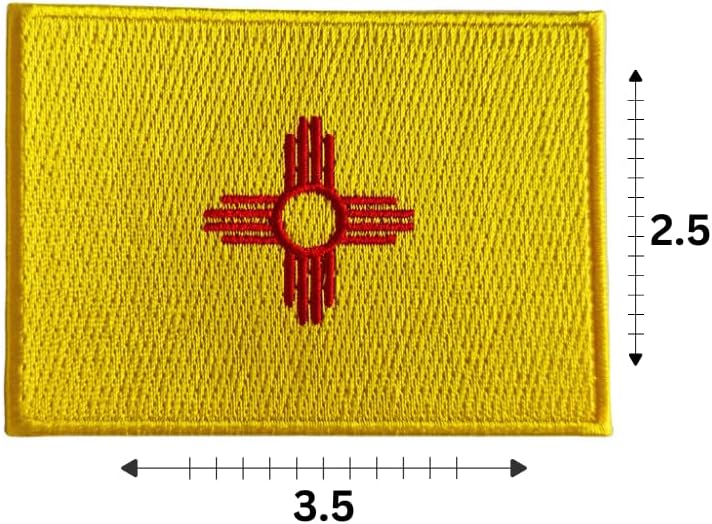 New Mexico State Flag Embroidered Patch – 3.5” x 2.5” Iron-On/Sew-On Accessory for Jackets, Hats, Backpacks, and Uniforms