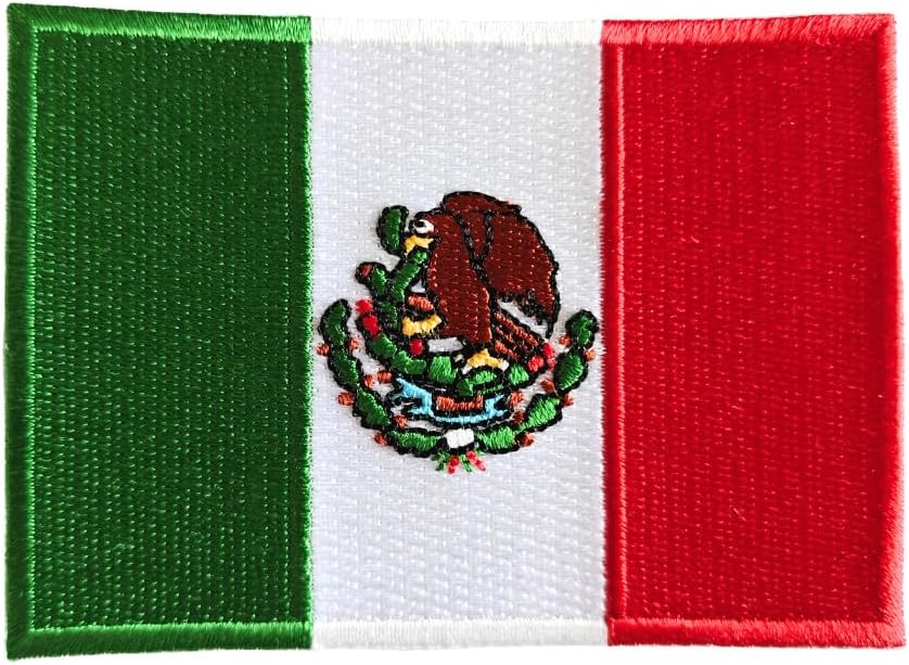 Mr Patches Mexico Flag Iron-On Embroidered Patch Set (2-Pack) – Iron-On/Sew-On Patches for Jackets, Bags, Hats, and More