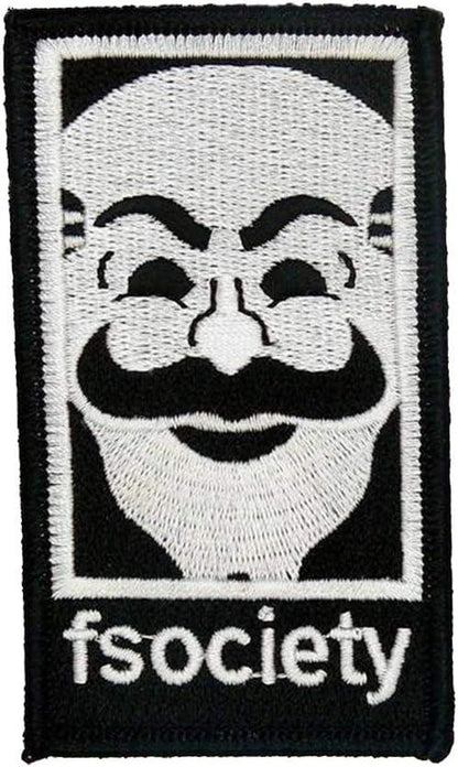 Mr. Robot Beige & Fsociety Patch Combo - Set of 2 Iron-On Embroidered Patches | Mr. Patches - Mr Patches