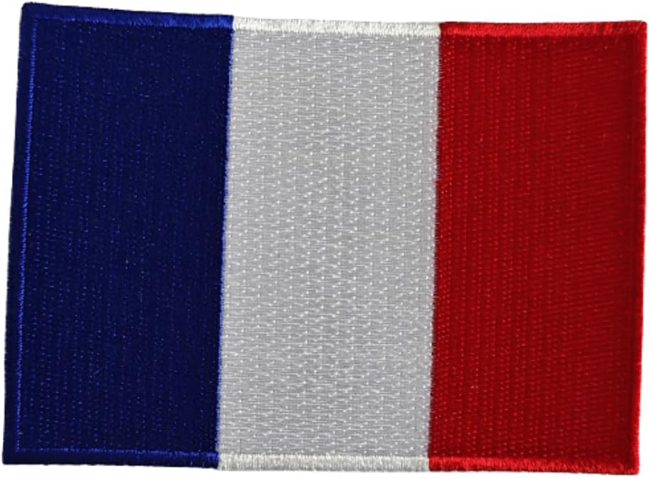 France Flag Embroidered Patches (Set of 2) – 3.5” x 2.5” Iron-On/Sew-On Patches for Jackets, Hats, Backpacks, and Uniforms by Mr. Patches