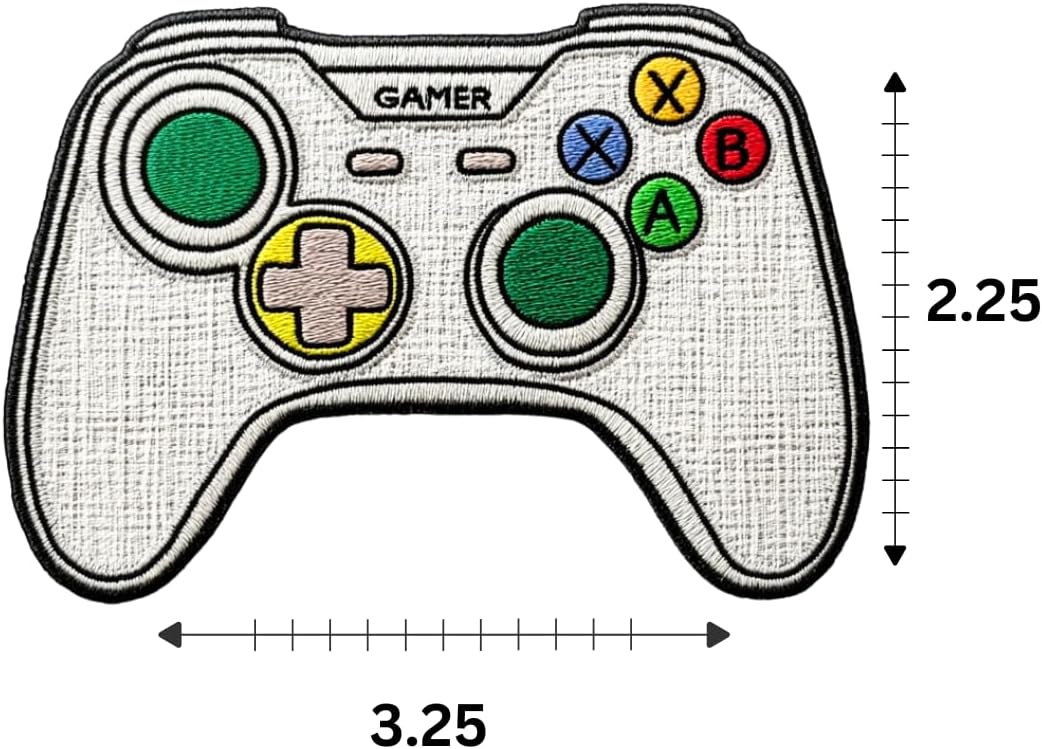 Game Controller Embroidered Patch – 5” x 3.46” Iron-On/Sew-On Patch for Jackets, Hats, Backpacks, and Gamer Gear by Mr. Patches