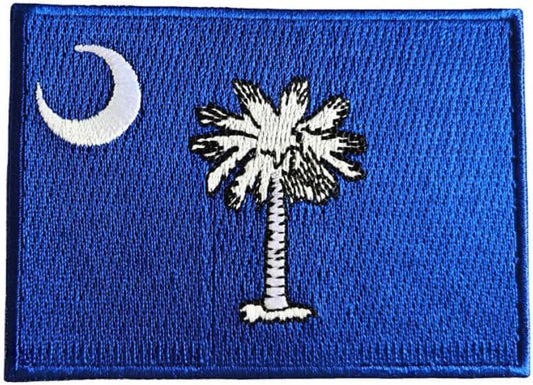 South Carolina Flag Embroidered Patch – Palmetto Tree and Crescent Design | 3.5” x 2.5” Iron-On/Sew-On for Jackets, Hats, Backpacks, and Uniforms