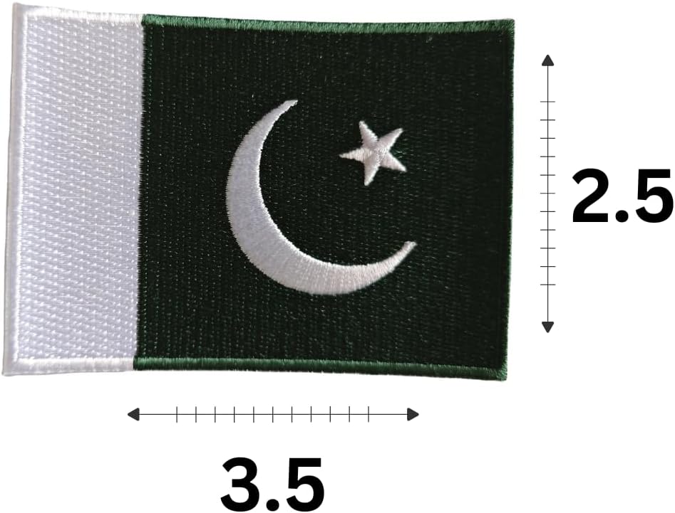 Mr Patches Pakistan Flag Iron-On Embroidered Patch Set (2-Pack) – Iron-On/Sew-On Patches for Jackets, Backpacks, Hats, and Uniforms