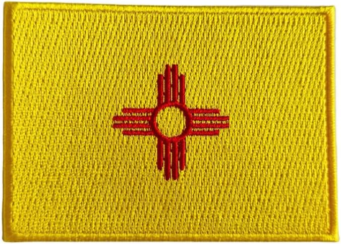 New Mexico State Flag Embroidered Patch – 3.5” x 2.5” Iron-On/Sew-On Accessory for Jackets, Hats, Backpacks, and Uniforms