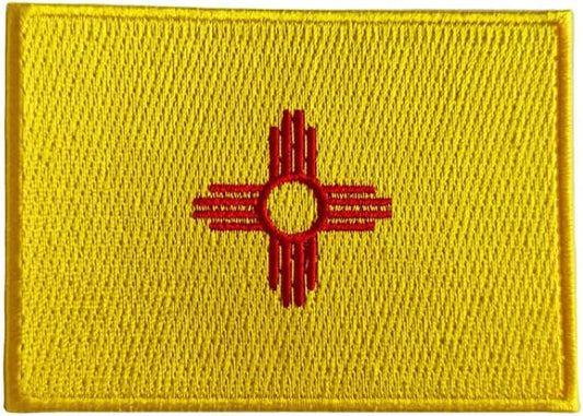 New Mexico State Flag Embroidered Patch – 3.5” x 2.5” Iron-On/Sew-On Accessory for Jackets, Hats, Backpacks, and Uniforms