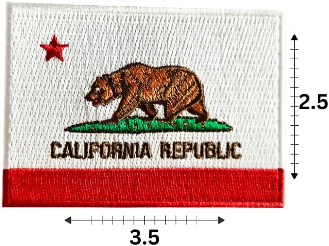 Mr Patches California Flag Iron-On Embroidered Patch – Perfect for Jackets, Hats, Backpacks, and Uniforms