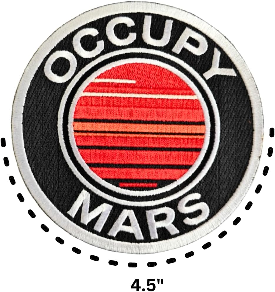 Occupy Mars Embroidered Patch – Circular 4.5” Iron-On/Sew-On Patch for Jackets, Hats, Backpacks, and Costumes by Mr. Patches