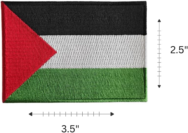 Mr Patches Palestine Flag Iron-On Embroidered Patch Set (2-Pack) – Iron-On/Sew-On Patches for Jackets, Backpacks, Hats, and Uniforms