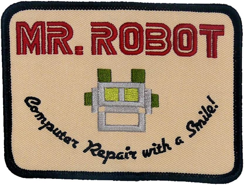 Mr. Robot Fsociety TV Show Tan (Set of 2) - Iron on and Sew on Embroidery Patch - Can Be Ironed onto Anything You Can Iron: Costume, Bag, Shirts, Jeans, Hats, etc. By Mr. Patches