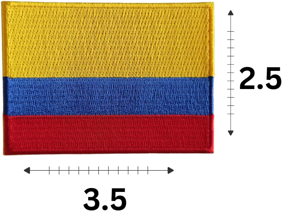 Mr Patches Colombia Flag Iron-On Embroidered Patch Set (2-Pack) – Iron-On/Sew-On Patches for Jackets, Backpacks, Hats, and Uniforms