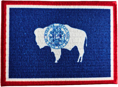 Wyoming State Flag Iron-On Patch embroidered patch by Mr Patches
