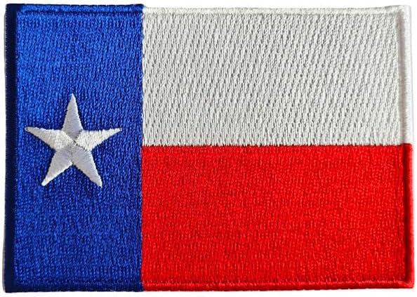 Texas State Flag Embroidered Patch – 3.5" x 2.5" Durable Iron-On/Sew-On Design for Jackets, Hats, Backpacks, and Uniforms