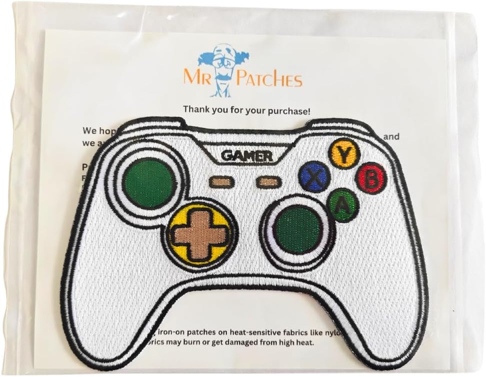 Game Controller Embroidered Patch – 5” x 3.46” Iron-On/Sew-On Patch for Jackets, Hats, Backpacks, and Gamer Gear by Mr. Patches