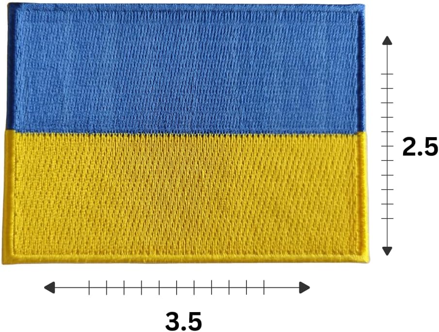 Mr Patches Ukraine Flag Iron-On Embroidered Patch Set (2-Pack) – Iron-On/Sew-On Patches for Jackets, Backpacks, Hats, and Uniforms