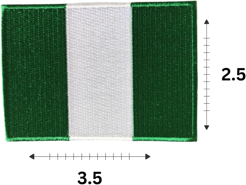 Mr Patches Nigeria Flag Iron-On Embroidered Patch Set (2-Pack) – Iron-On/Sew-On Patches for Jackets, Backpacks, Hats, and Uniforms