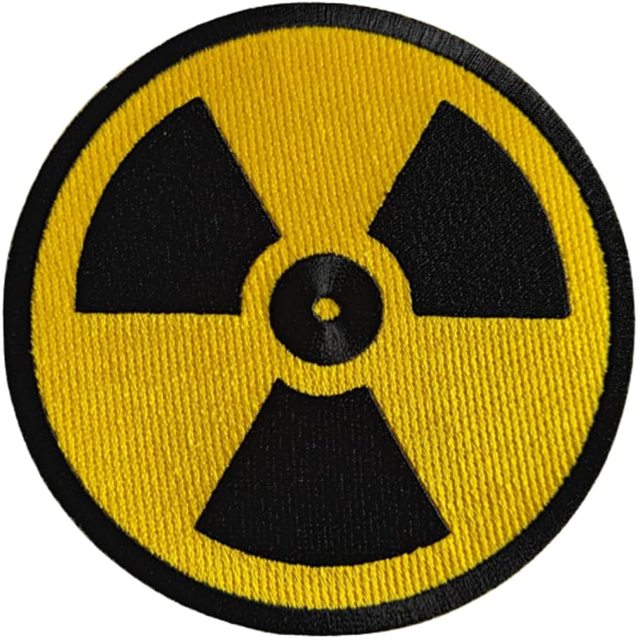 Radioactive Symbol Embroidered Patch – Circular 4.5” Iron-On/Sew-On Patch for Jackets, Hats, Backpacks, and Costumes by Mr. Patches